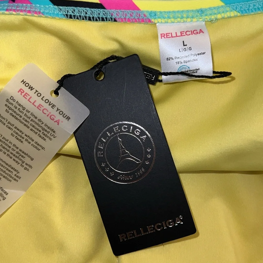 NWT Relleciga‎ Color Block One Piece Swimsuit- L